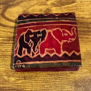 Small Pocket Coin Purse by Mediterranean‎ Trading Company Elephant Motif